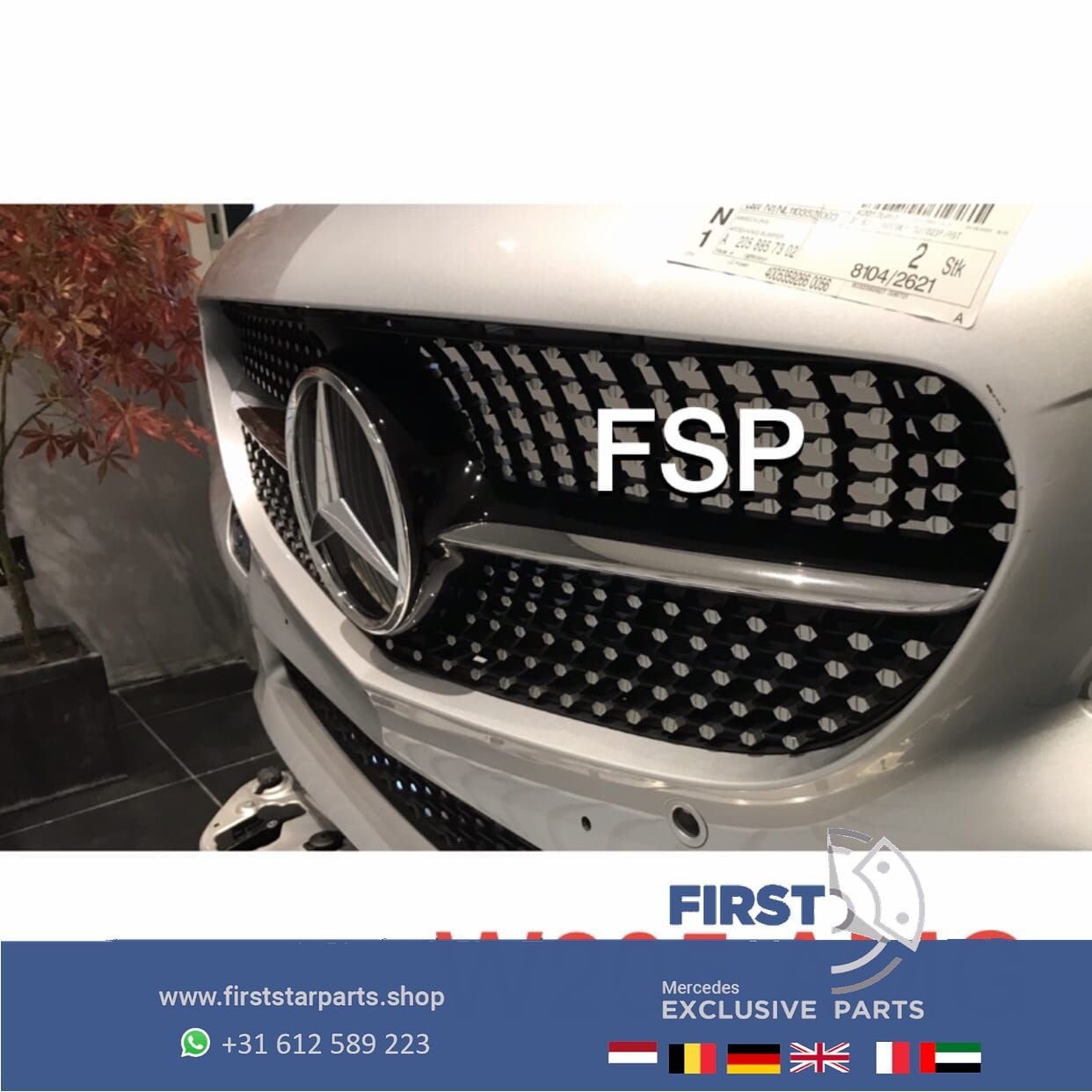 W205 C205 43 AMG BUMPER COMPLEET Mercedes C Klasse 43 ORIGIN, Auto-onderdelen, Gebruikt, -, Voor, Ophalen of Verzenden