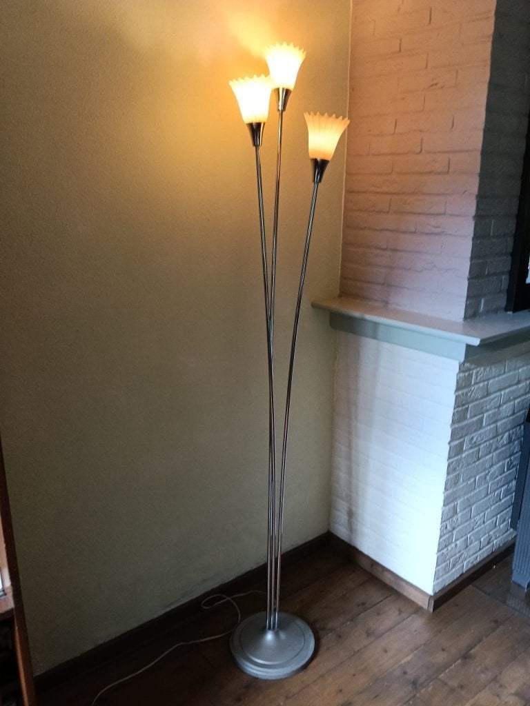 Retro, vintage jaren  60/70/80  vloerlamp, Ophalen, Gebruikt, Glas, 150 tot 200 cm