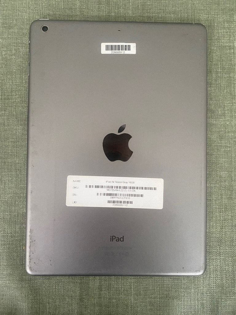 Ipad air(2016), Computers en Software, Apple iPads, Gebruikt, Apple iPad Air, Grijs, 16 GB