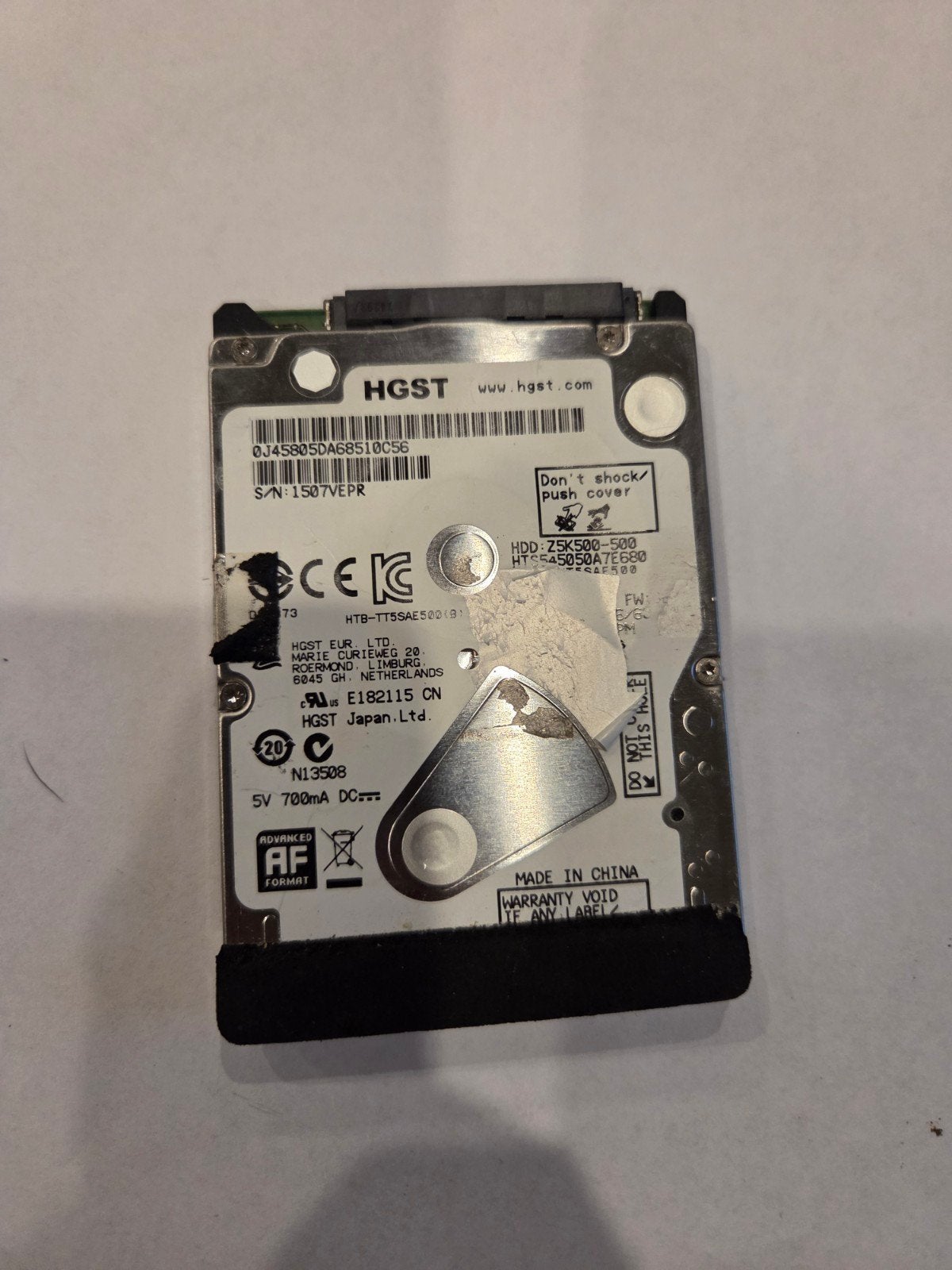 HGST 500GB 2.5" SATA HDD - Goede Conditie, Computers en Software, Harde schijven, Zo goed als nieuw, Laptop, Intern, HDD, SATA