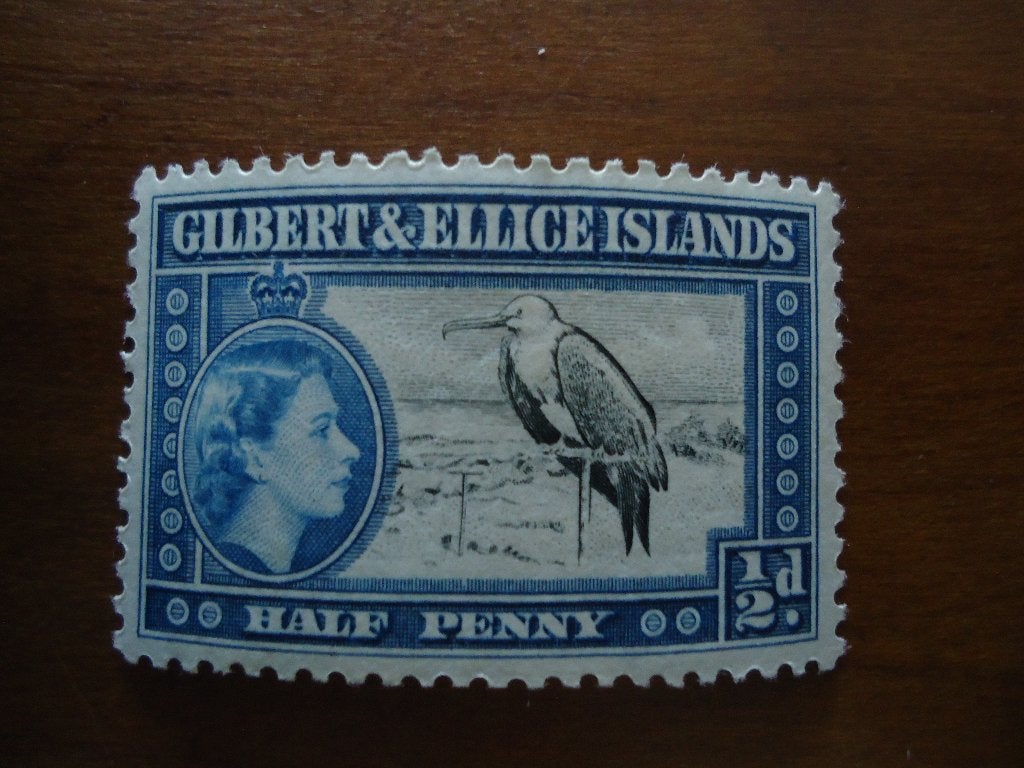 Fregat vogel Gilbert&Ellice 1956, mi. 59 postfris, Ophalen of Verzenden, Postfris, Dier of Natuur