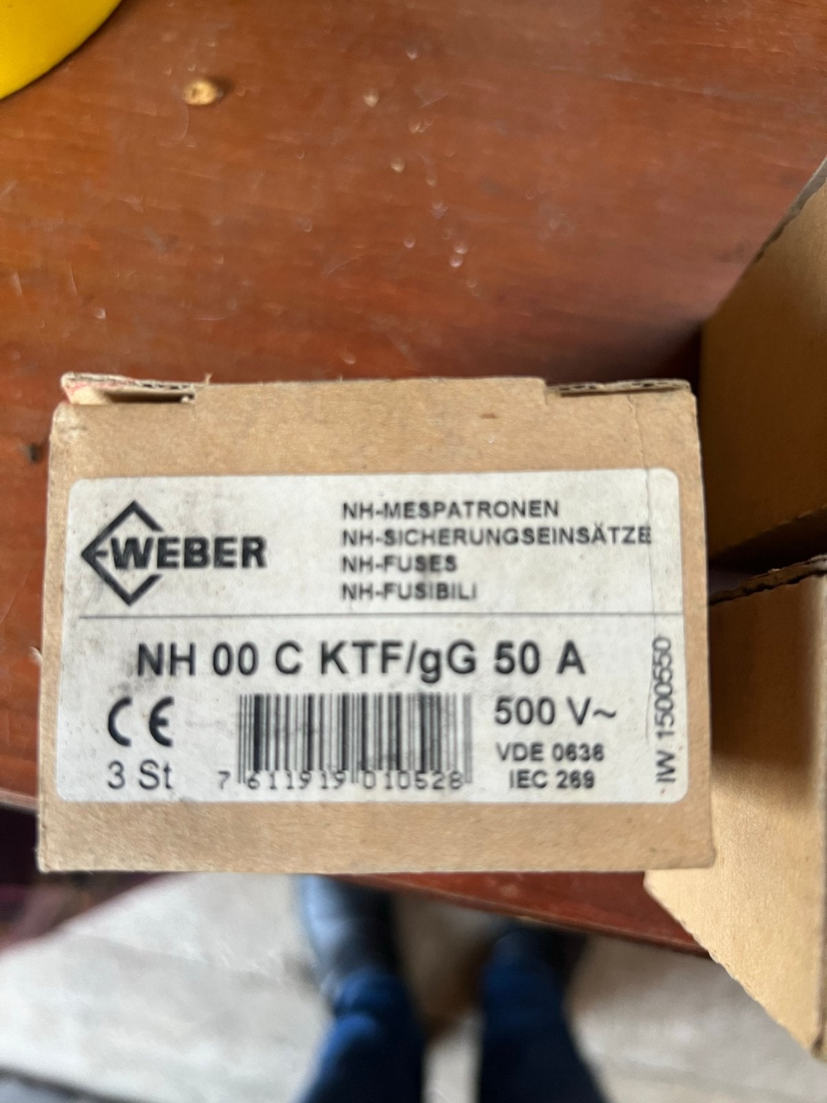 Weber NH00C KTF/gG 50A 500V Zekeringen (3 stuks), Ophalen, Nieuw, Overige typen