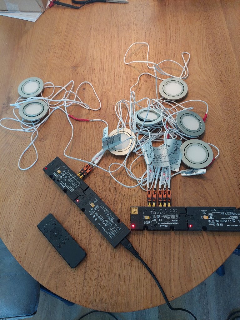 Set van 7 Led spotjes, Kunststof, Overige fittingen, Ophalen of Verzenden, LED