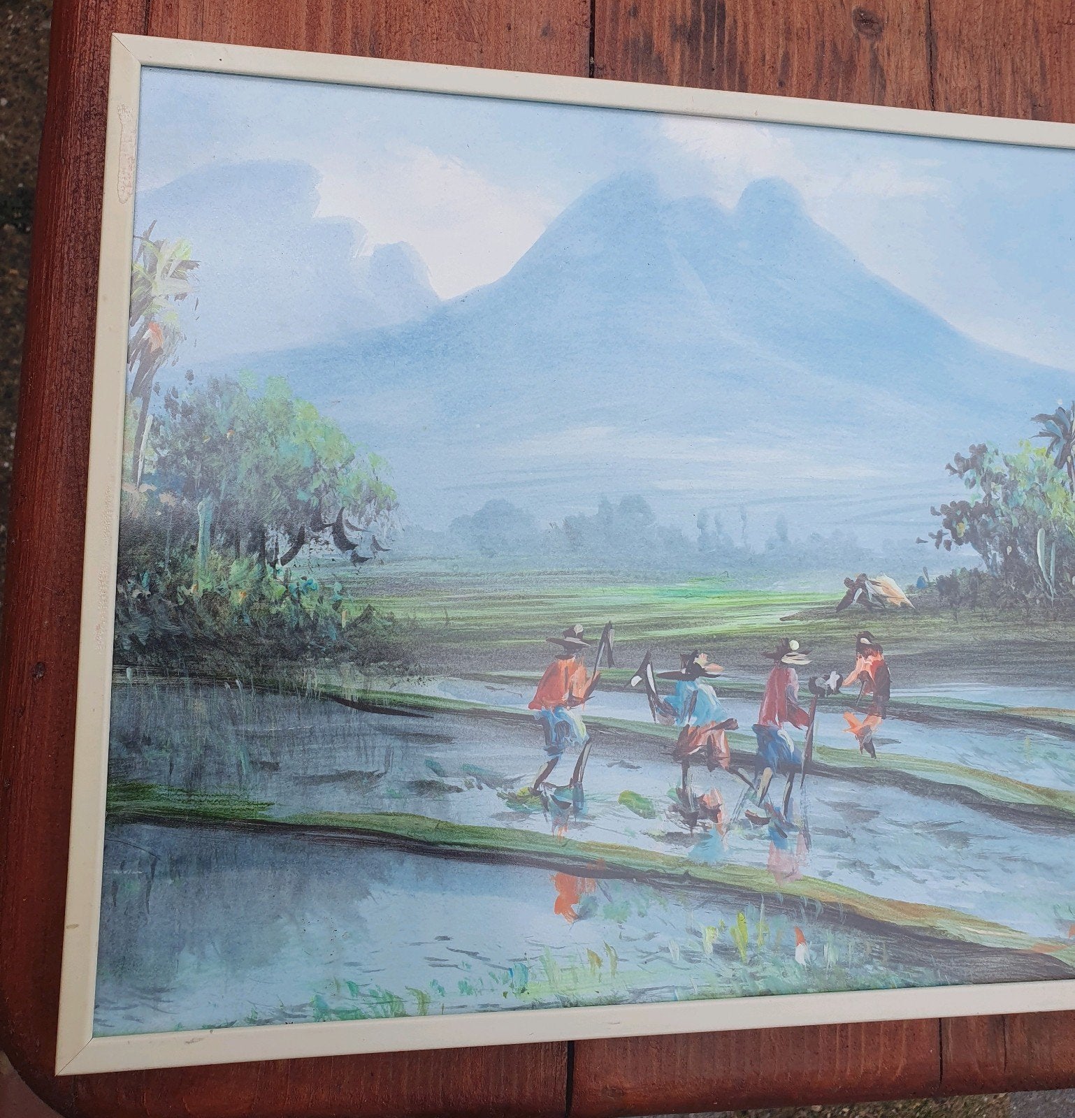 Klassiek Indonesisch landschapsschilderij Mooi Indië Dayat, Antiek en Kunst, Ophalen