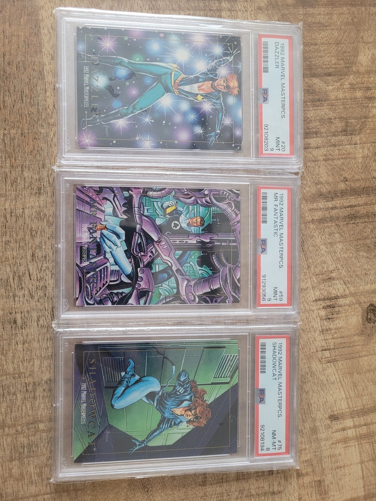 PSA 1992 Marvel Masterpieces Kaarten - 3 Stuks, Verzenden