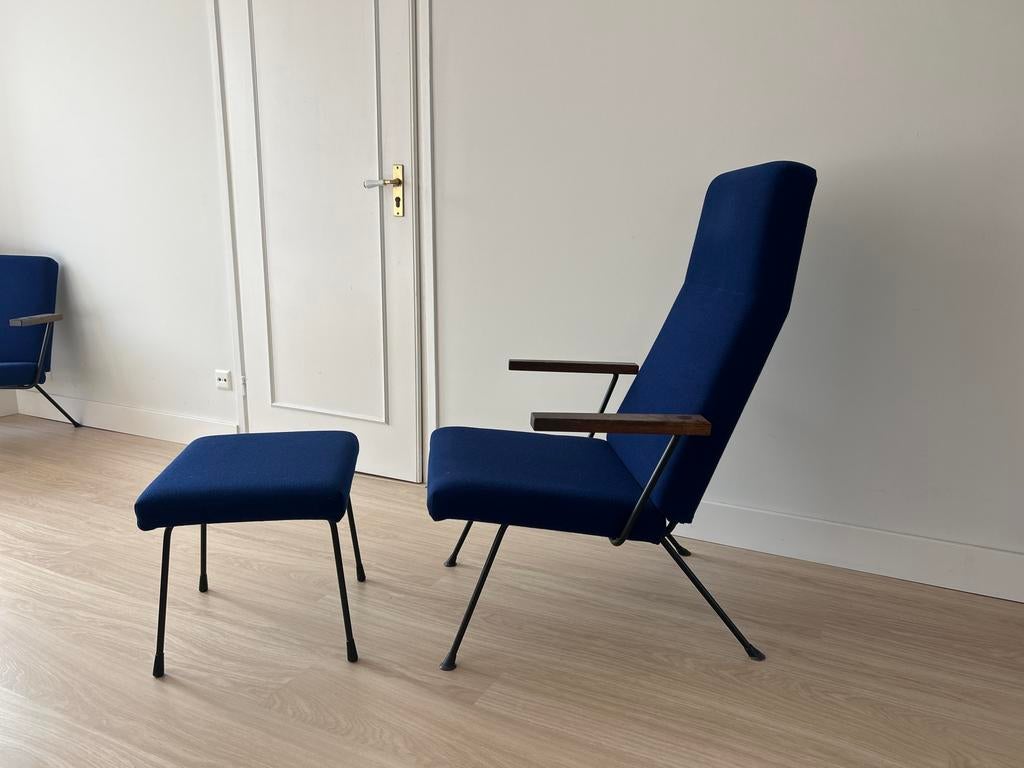 Originele Gispen set: bank, stoel, fauteuil & hocker, Ophalen, Gebruikt, Driepersoons, Rechte bank
