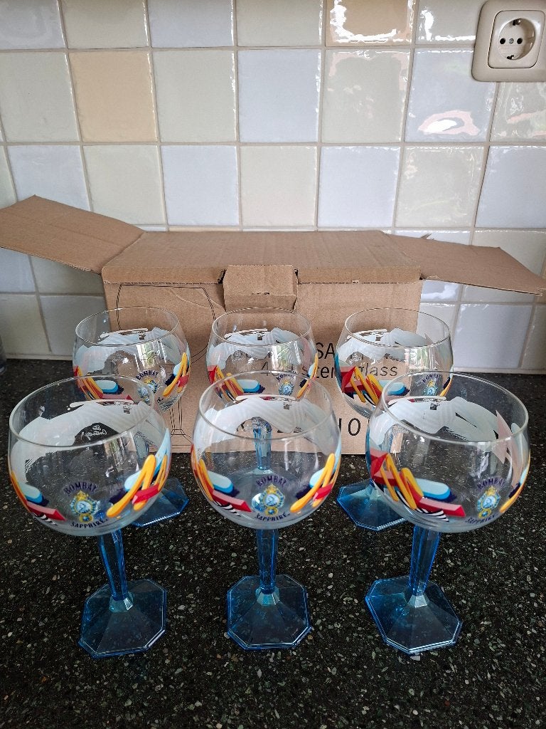 Bombay Sapphire 6 Gin Tonic glazen, Glas of Glazen, Nieuw, Ophalen of Verzenden, Glas