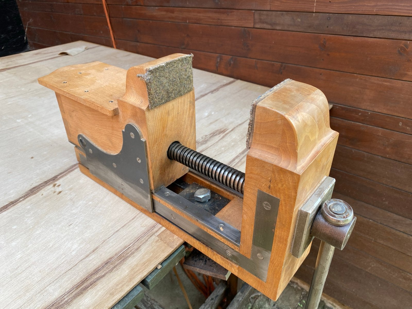 Houten bankschroef voor houtbewerking, Antiek en Kunst, Verzenden