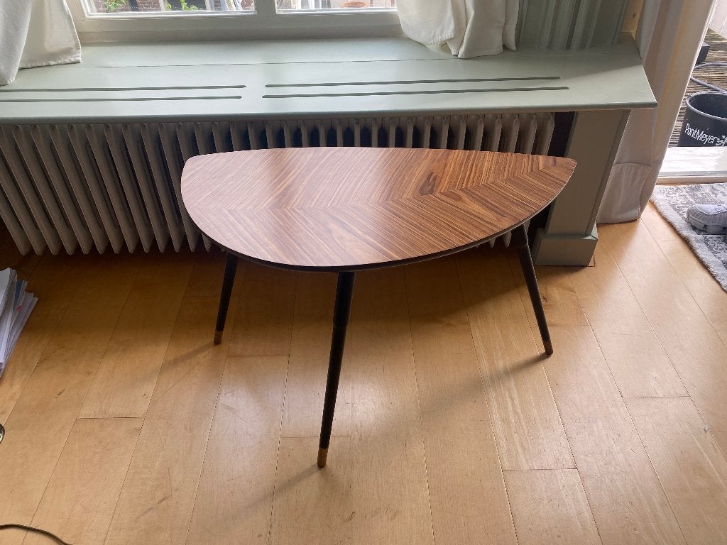 bijzettafeltje retro look (ikea) (2 stuks), Gebruikt, 75 cm of meer, Ovaal, Hout
