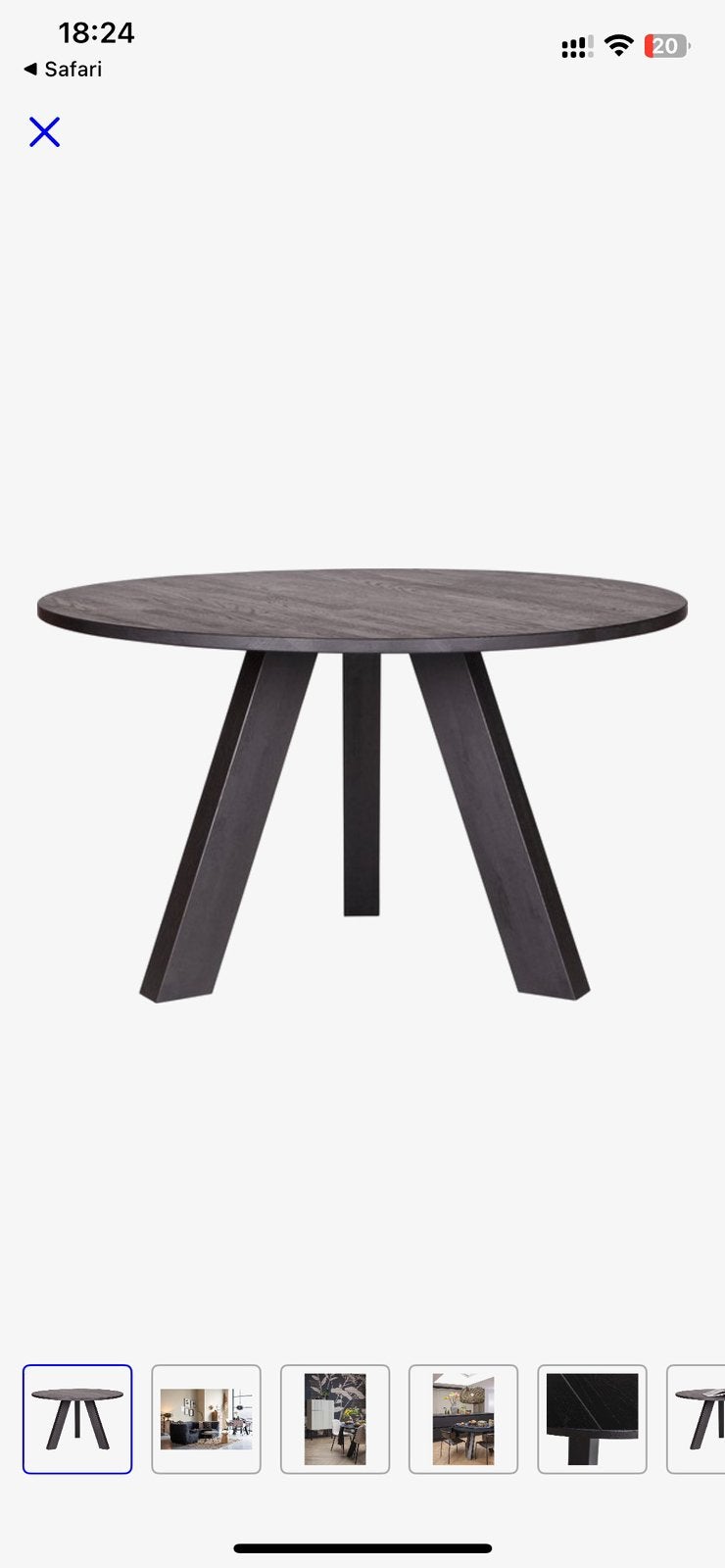 Woood eettafel Rhonda zwart 129 personen, Huis en Inrichting, Tafels | Eettafels, Ophalen, Zo goed als nieuw, Vier personen, 100 tot 150 cm