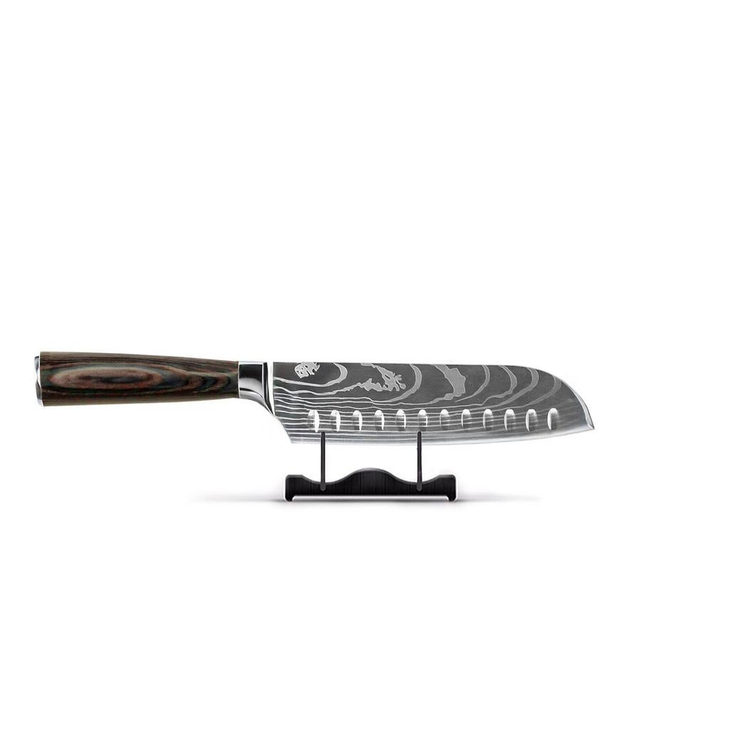 Shinrai Knives Santoku Koksmes Damascusprint 18cm, Overige typen, Nieuw, Ophalen of Verzenden, Metaal