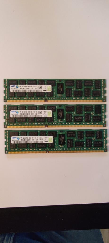 3x Samsung 8GB DDR3 RAM PC3-10600R Server Geheugen, Gebruikt, Server, 8 GB, DDR3
