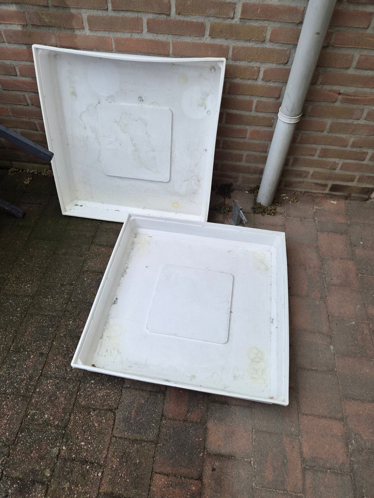 2x Lekbak voor wasmachine 70x70x10 cm, Ophalen, Gebruikt