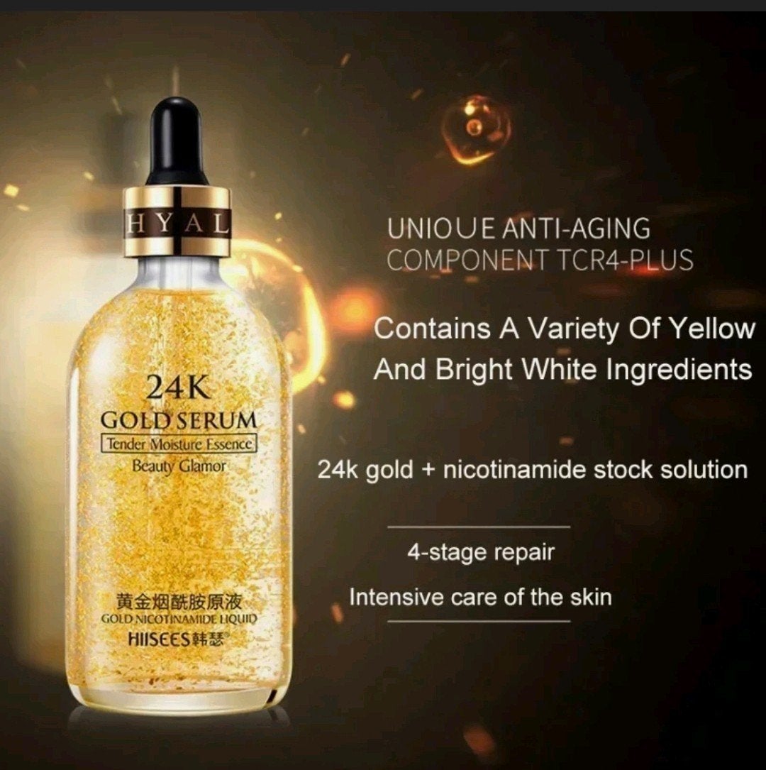 Hiisees 24K Gold Niacinamide Rejuvenating Serum., Ophalen of Verzenden, Nieuw, Gehele gezicht, Verzorging
