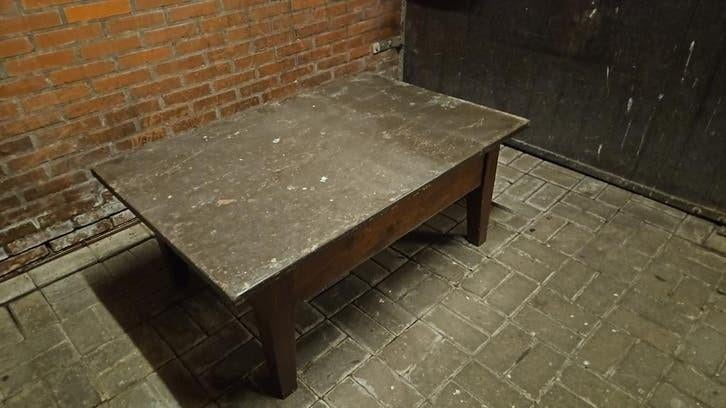 Rustieke houten hardhouten tafel salontafel betaaltafel, Antiek en Kunst, Antiek | Meubels | Tafels, Ophalen