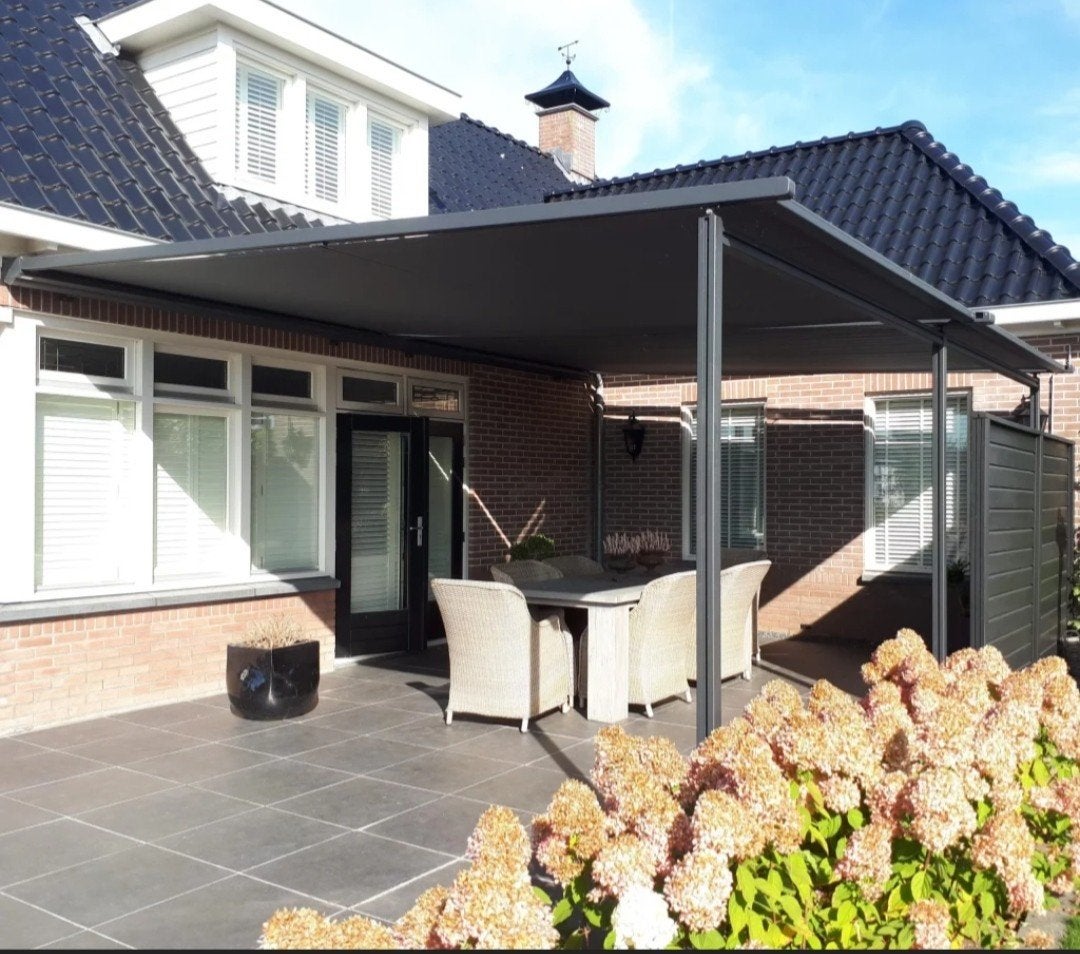 Pergola Zonescherm voor over veranda met plaatsen, Ophalen of Verzenden, Zo goed als nieuw, Veranda