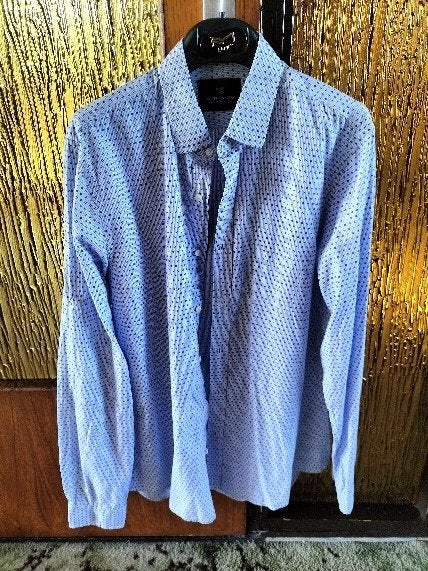 NIEUWSTAAT: SCOTCH & SODA HERENBLOUSE MAAT "LARGE" !, Zo goed als nieuw, Halswijdte 41/42 (L), Scotch & Soda, Verzenden
