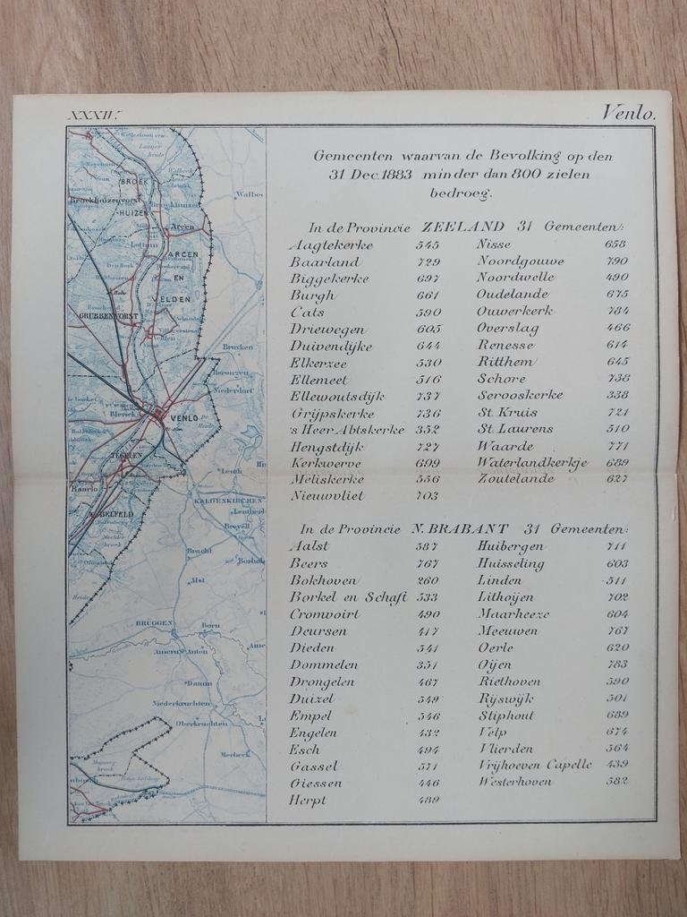 34 / Venlo/ Tegelen / Baarlo / Arcen / Broek / Litho 1885, Ophalen of Verzenden
