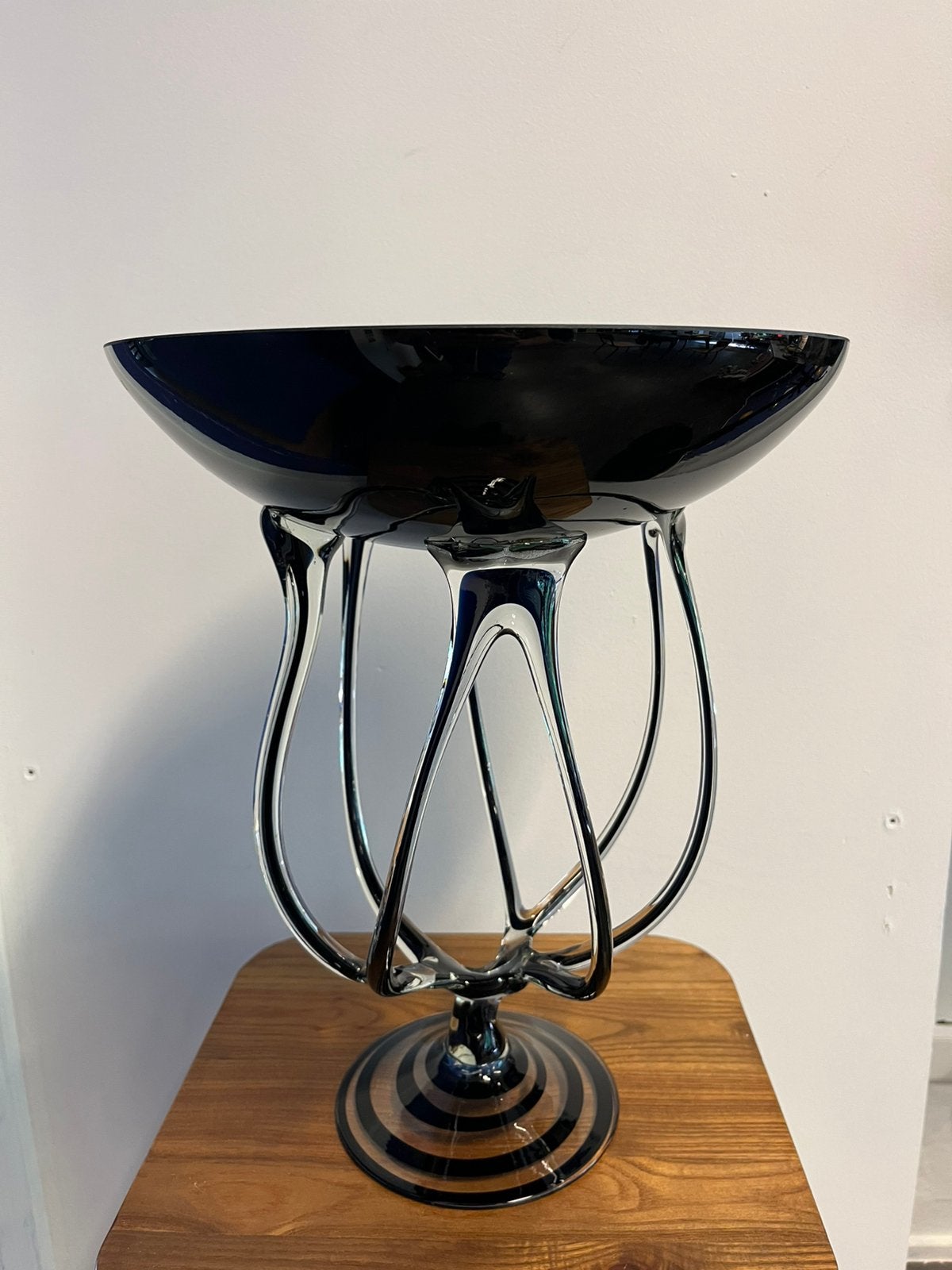 Jozefina Krosno black octopus glass bowl – Polish art glass, Ophalen, Zo goed als nieuw, Rond, Glas