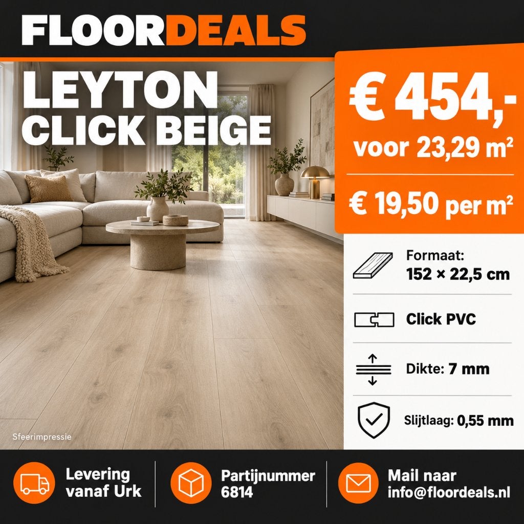 Click Pvc vloer, Huis en Inrichting, Ophalen, Beige, Nieuw, Vinyl