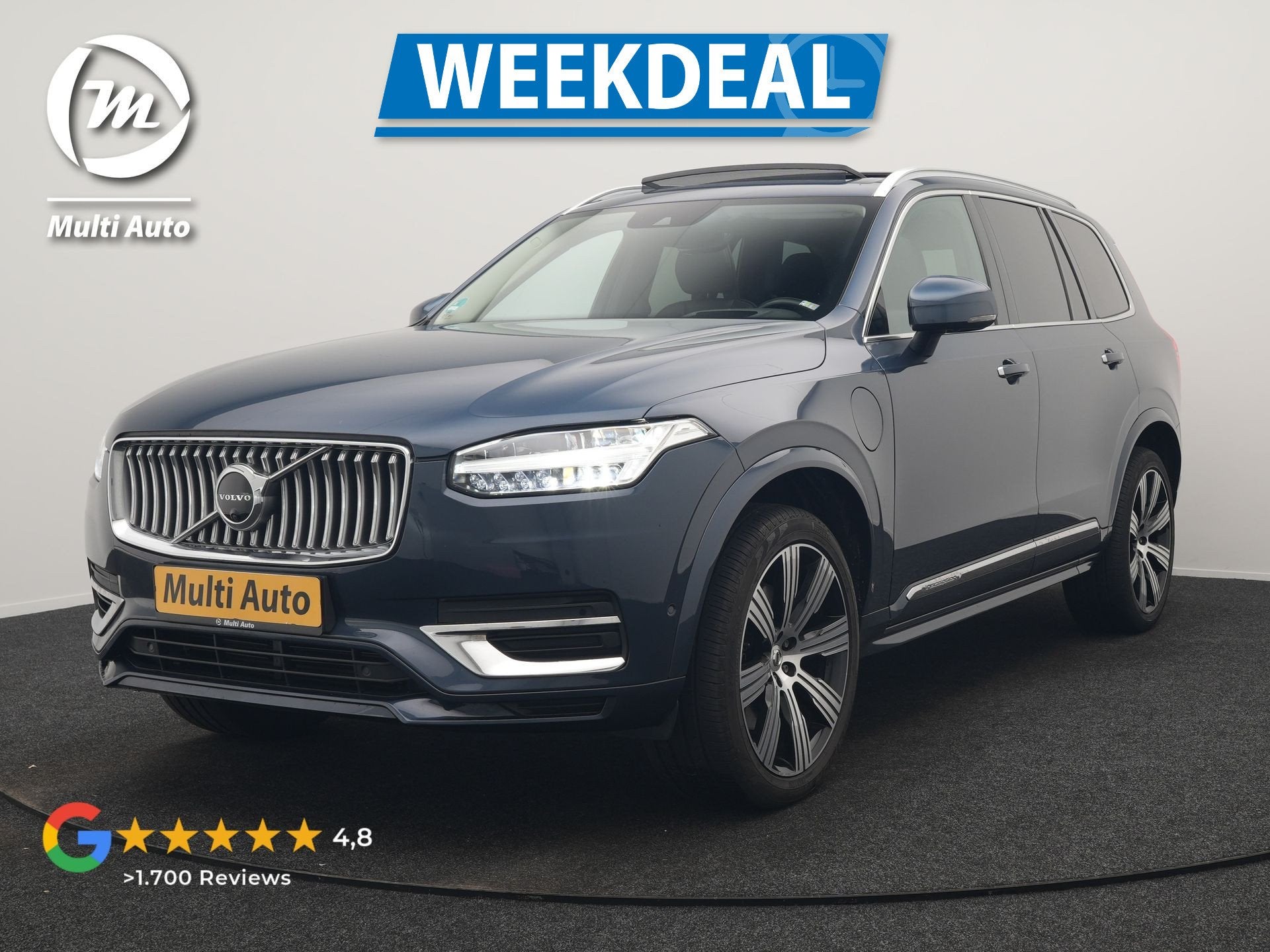 Volvo XC90 T8 Recharge AWD Inscription 7 Persoons PHEV 394pk, Dealer onderhouden, Automatische klimaatregeling, Zwart, 1969 cc