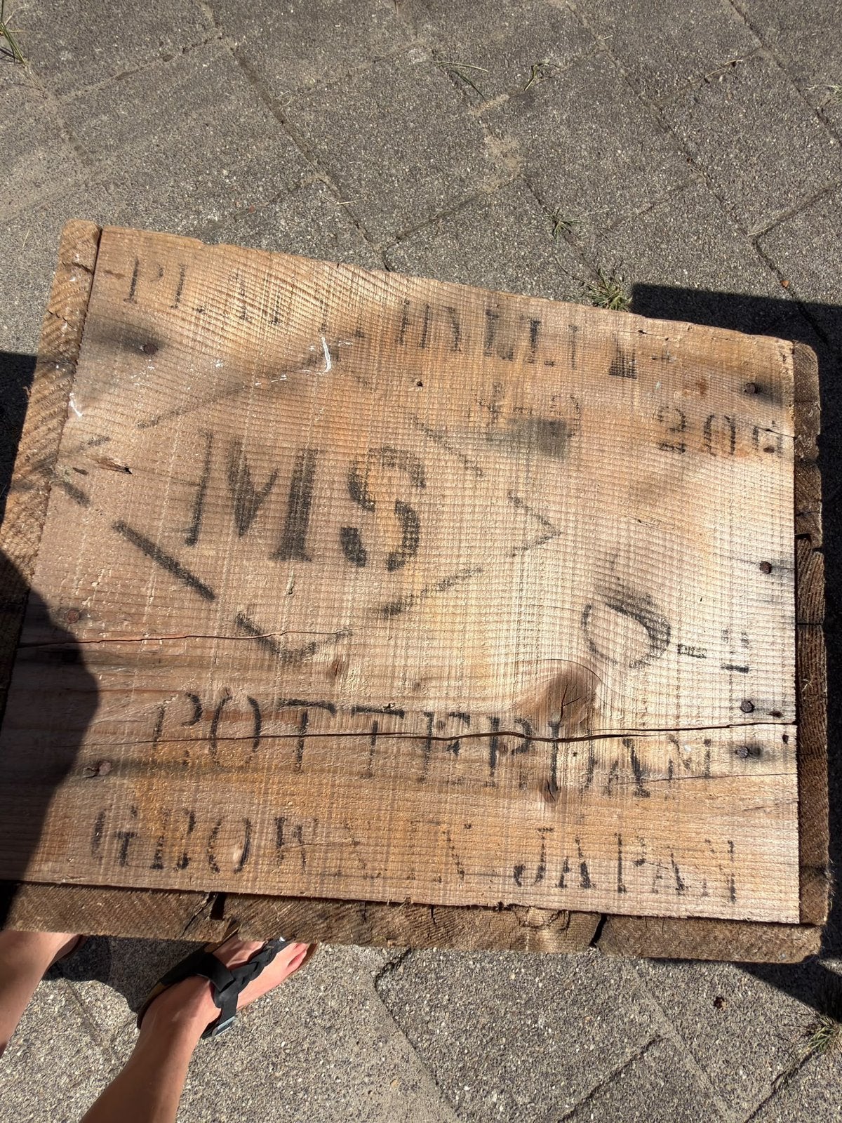 Vintage houten kist met opdruk "GROWN IN JAPAN", Ophalen