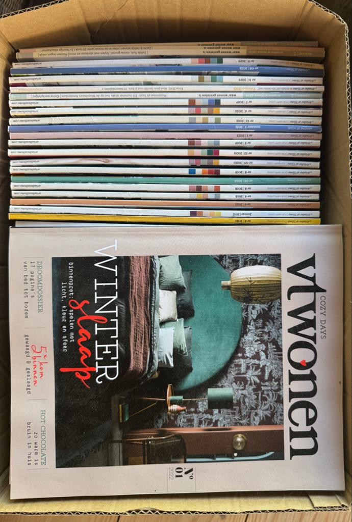 Doos vol VT-wonen magazines - diverse jaargangen, Boeken, Tijdschriften en Kranten, Ophalen, Gelezen, Overige typen