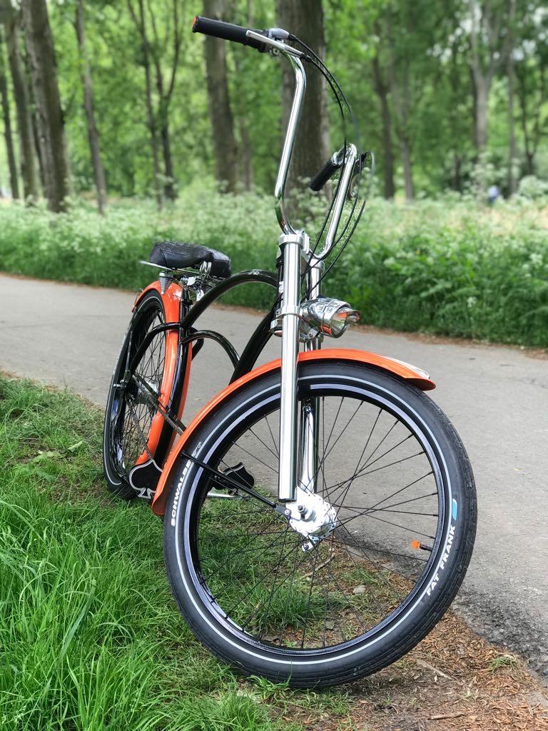 346 Chopperdome Basman - Zwart/Oranje, Fietsen en Brommers, Ophalen, Zo goed als nieuw