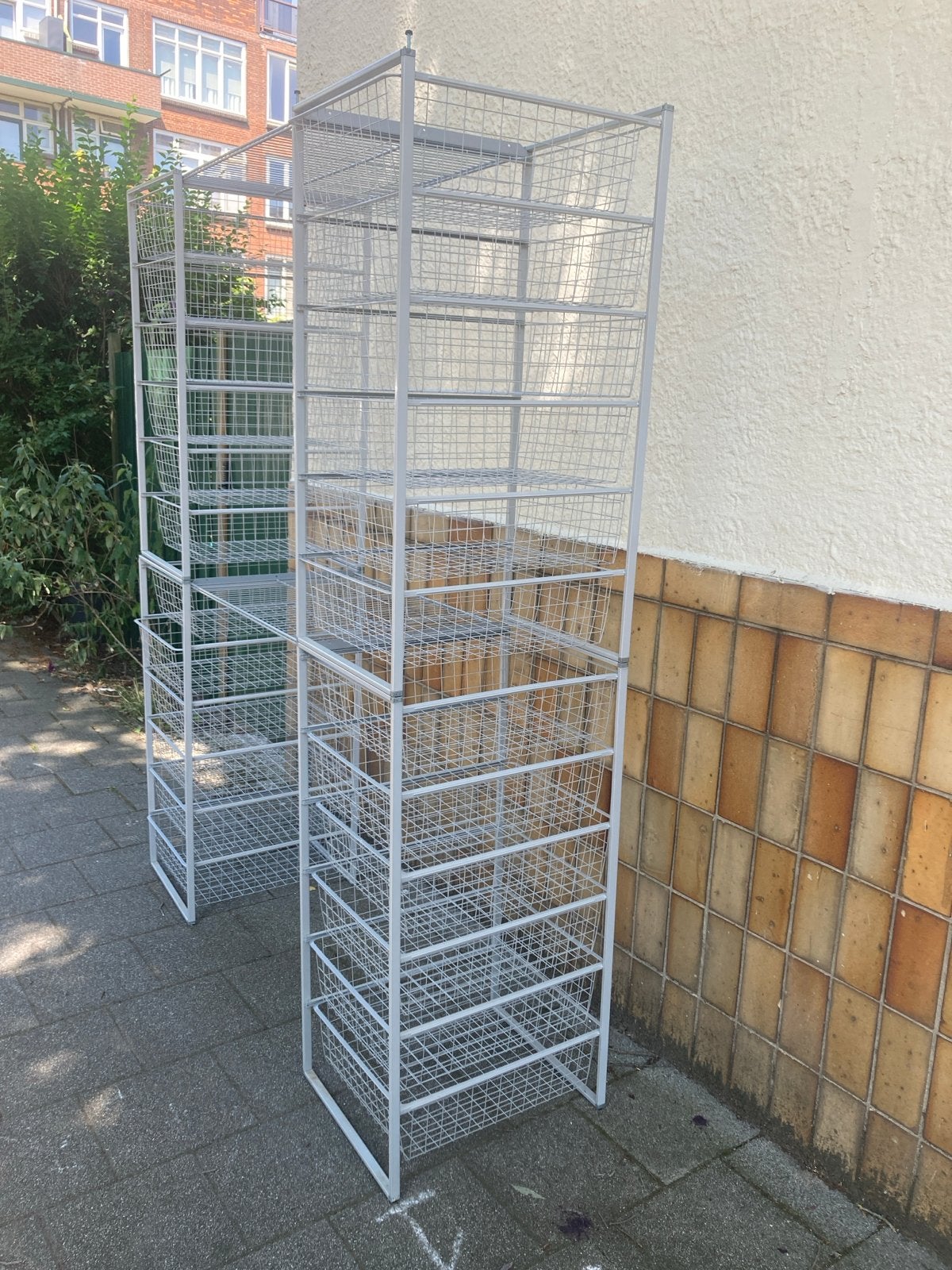 IKEA kledingrek met 24 draadmanden en kledingroede optie, Ophalen, Gebruikt, 200 cm of meer, 150 tot 200 cm