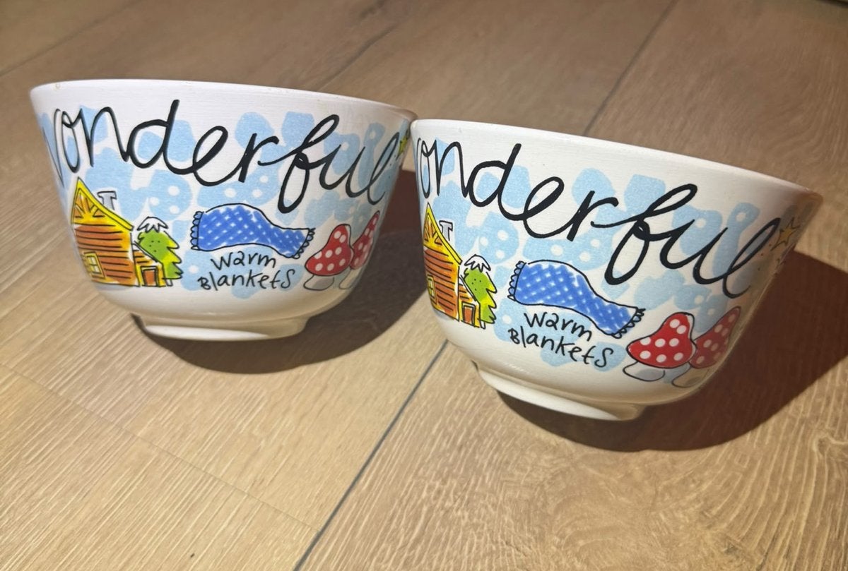 2x Blond Amsterdam ‘Winter Wonderful’ kom - ø14 cm, Gebruikt, Ophalen of Verzenden, Kom(men), Modern