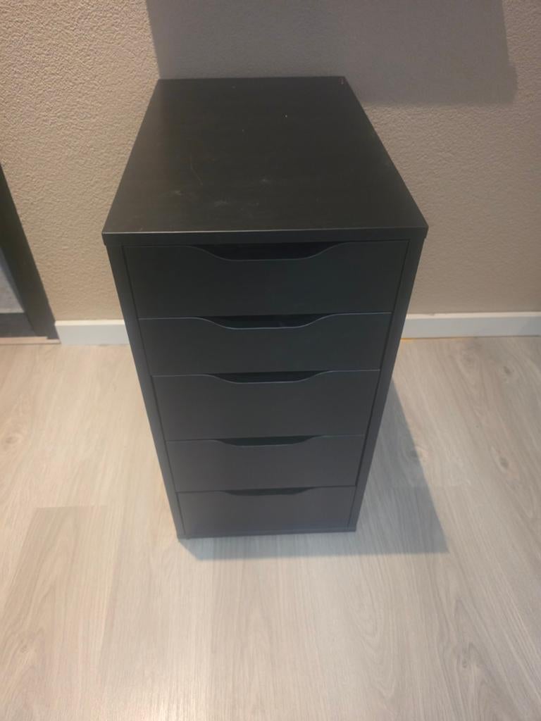 IKEA Alex ladeblok - Zwart, Huis en Inrichting, Kasten | Ladekasten, Ophalen, Gebruikt, Modern, functioneel, 5 laden of meer