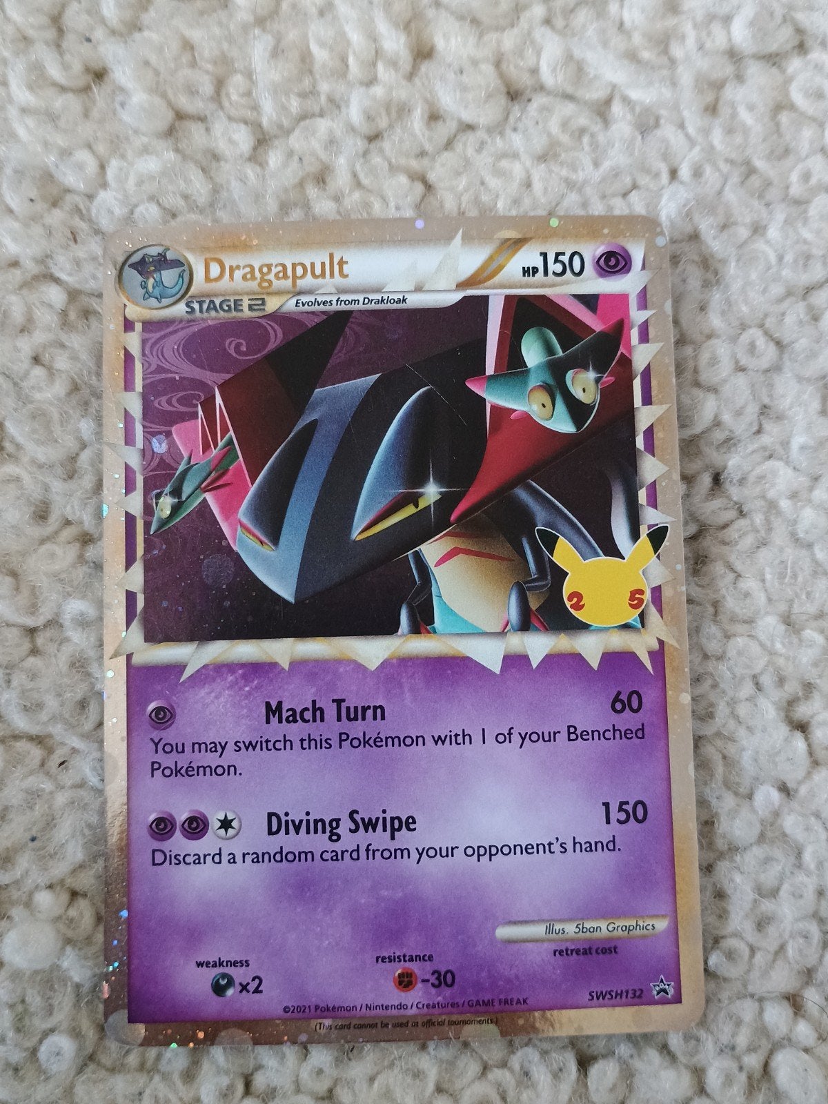 Dragapult prime 25th anniversary swsh132 pokemon kaart, Ophalen of Verzenden, Zo goed als nieuw, Losse kaart, Foil