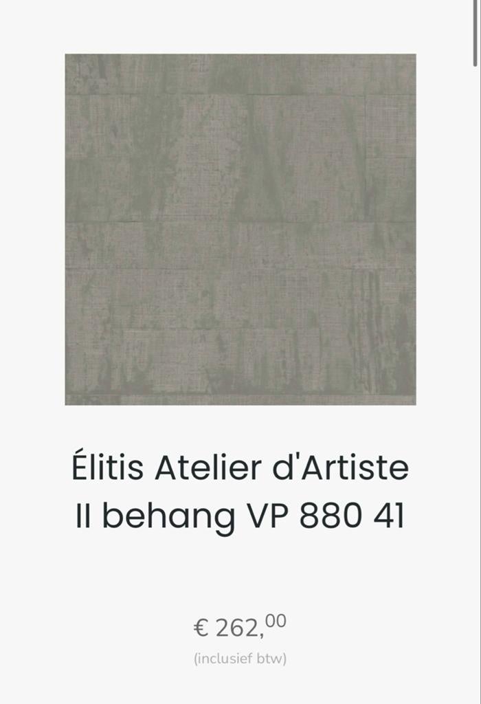 Behang Elitis Atelier d'Artiste II, Ophalen of Verzenden, Grijs
