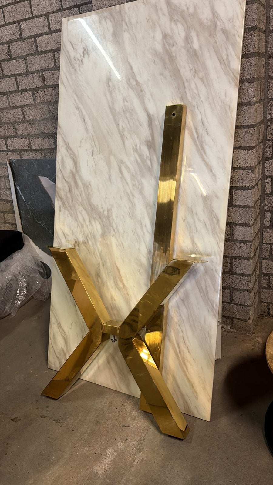 Luxe Marmeren Eettafel met Stoelen, Huis en Inrichting, Ophalen, Overige materialen, 100 tot 150 cm, Zo goed als nieuw
