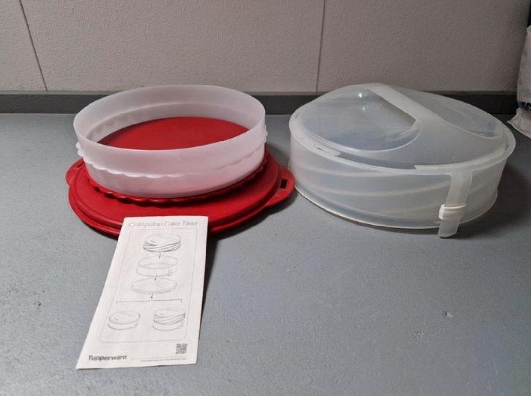 Tupperware Twister Taartdoos + Taartring, Ophalen of Verzenden, Nieuw, Rood, Overige typen