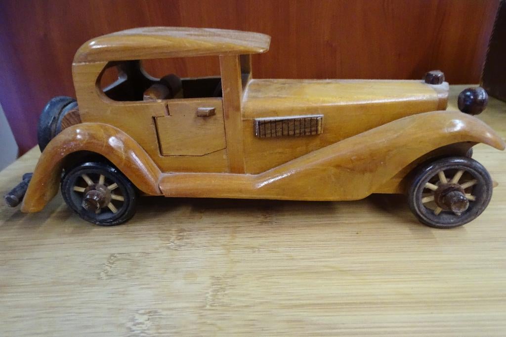Houten auto, decoratie, Antiek en Kunst, Curiosa en Brocante, Ophalen of Verzenden