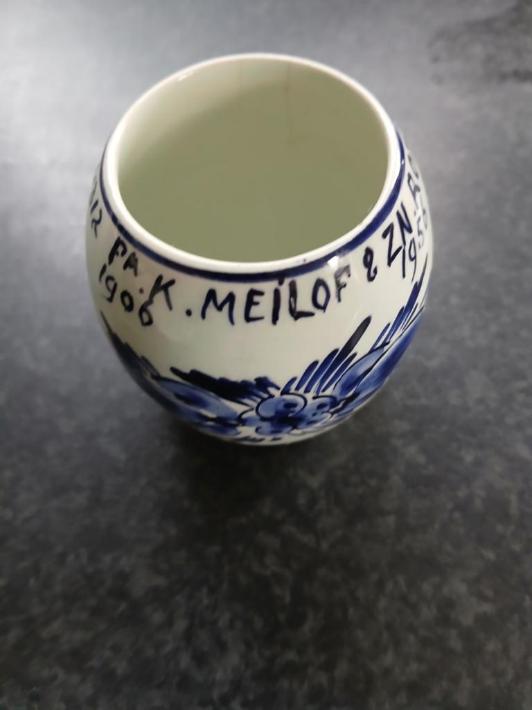 Mooi lepelvaasje, delfts blauw, handbeschilderd., Ophalen, Overige typen, Zo goed als nieuw, Overige stijlen