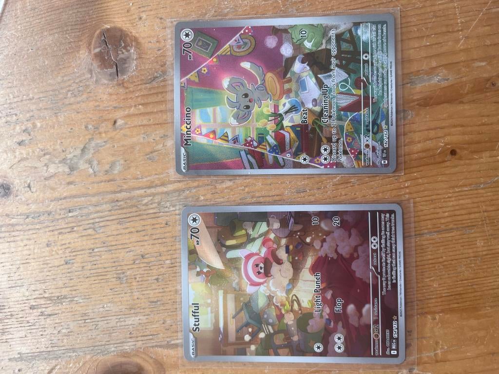 Pokémon Kaarten: Minccino, Stufful, ducklett. (Engels), Ophalen of Verzenden, Zo goed als nieuw, Losse kaart