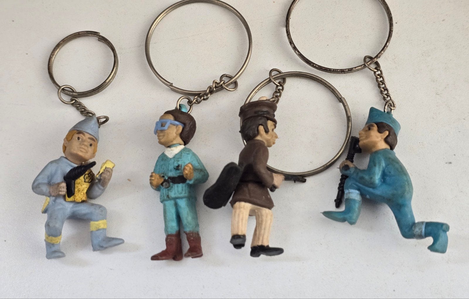 Set van 4 vintage sleutelhangers thunderbirds, Verzamelen, Ophalen of Verzenden, Gebruikt, Knuffel of Figuurtje
