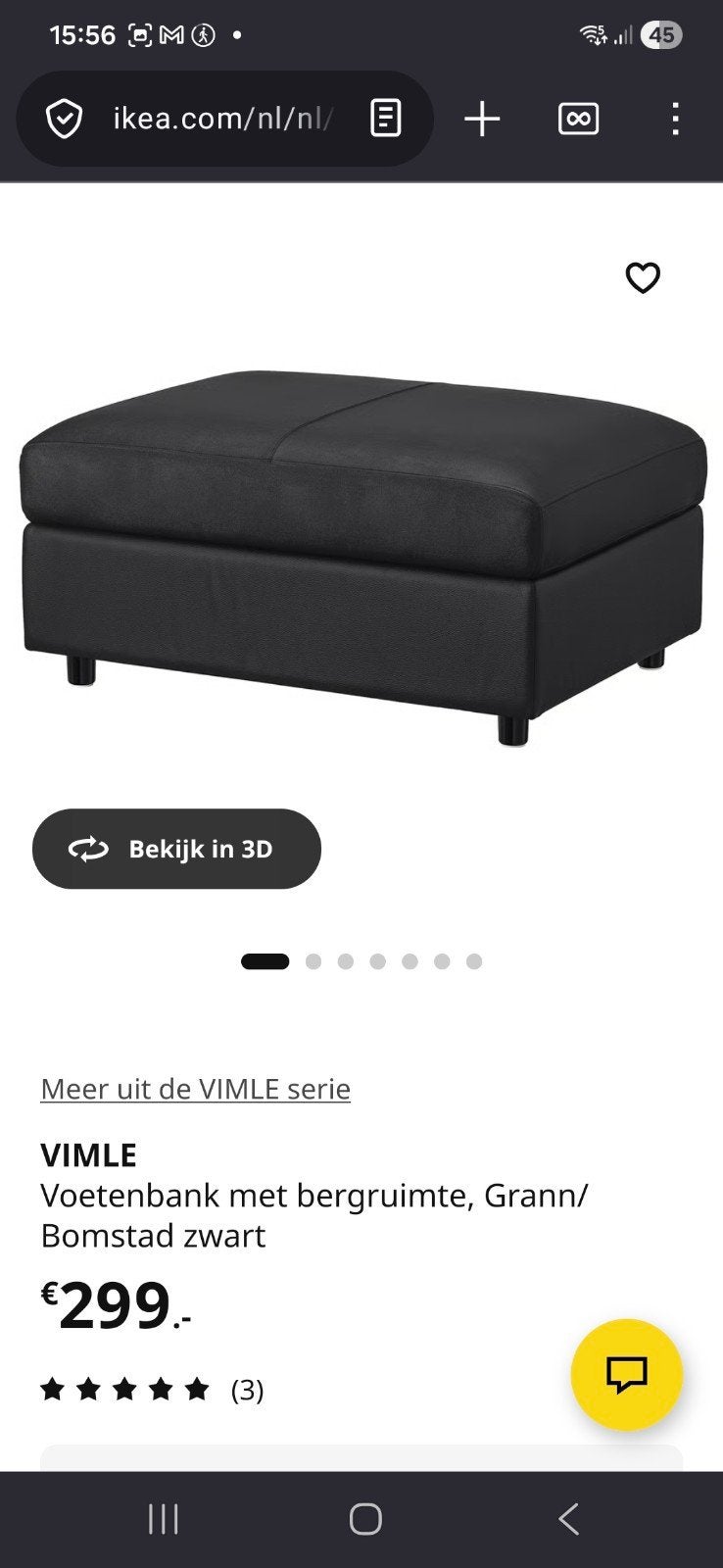 Ikea VIMLE
Voetenbank met bergruimte, zwart leer, Huis en Inrichting, Banken | Voetenbanken en Poefen, Ophalen, Zo goed als nieuw