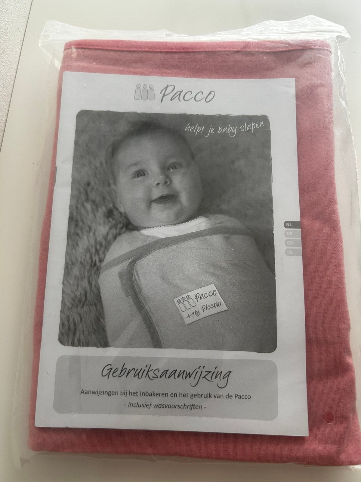 Pacco Piccolo roze inbakerdoek, Wasbaar, Bakerzak of Bakerdoek, Nieuw, Roze