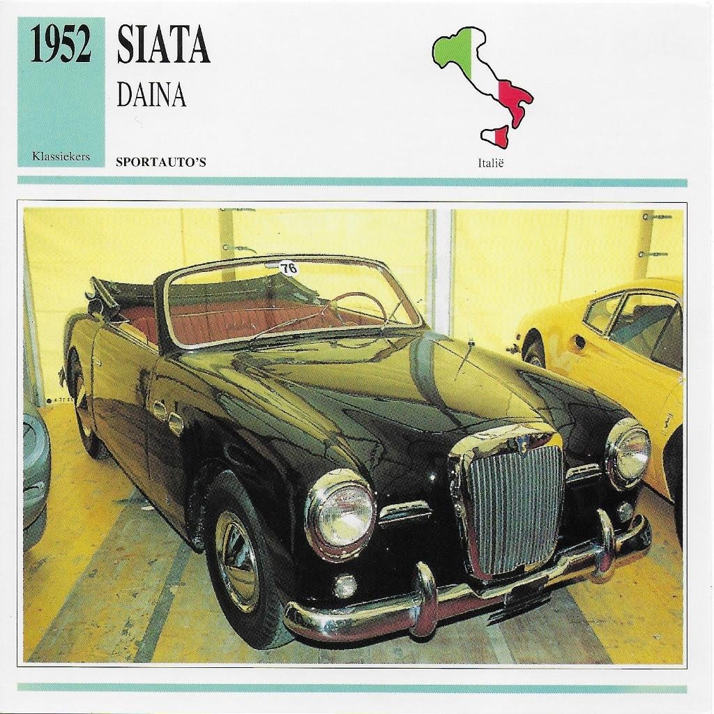 Ma887 autokaart siata daina ( 1952, Ophalen of Verzenden, Zo goed als nieuw, Auto's