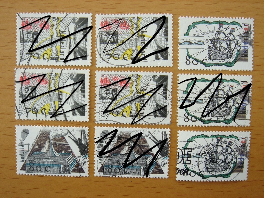 Ontdekkingsreizen 3x  NVPH 1695 en 1696, Ophalen of Verzenden, Na 1940, Gestempeld