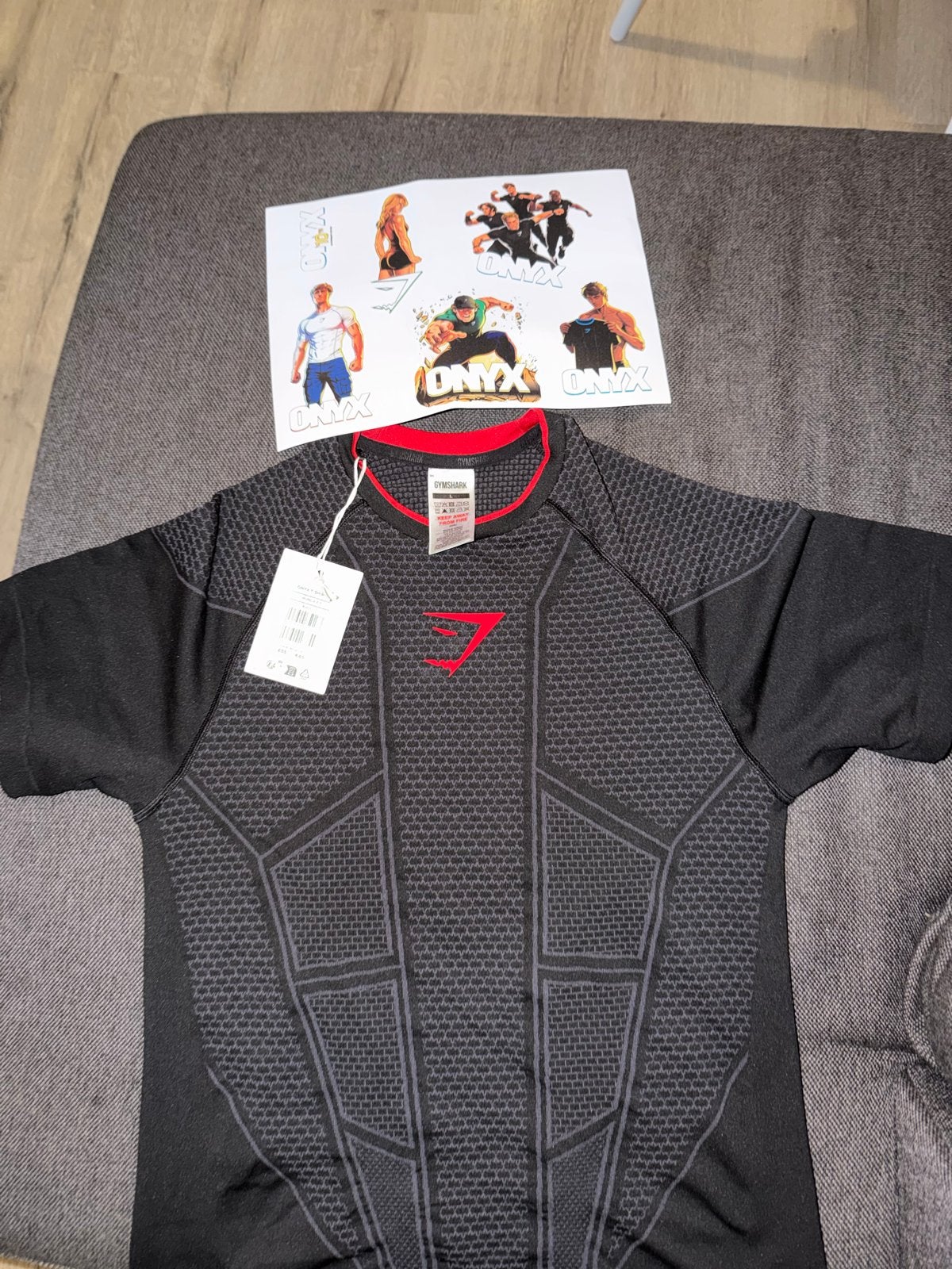 Gymshark sportshirt - Zwart, maat L, Kleding | Heren, Maat 52/54 (L), Fitness, Zwart, Nieuw