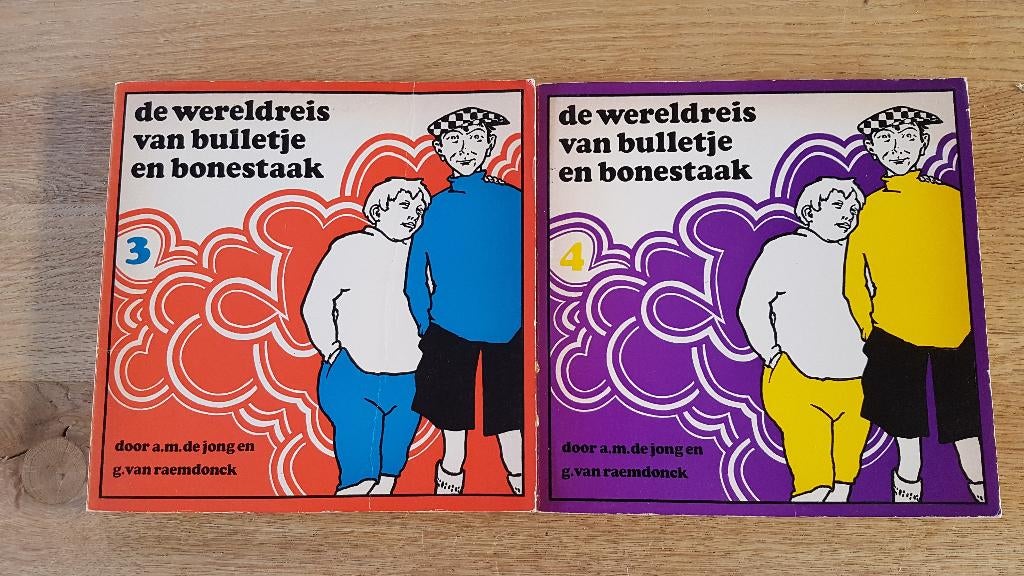 DEWERELDREIS VAN BULLETJE BONESTAAK. 3 EN 4., Boeken, Meerdere stripboeken, Ophalen of Verzenden, Gelezen, A. M. de Jong.