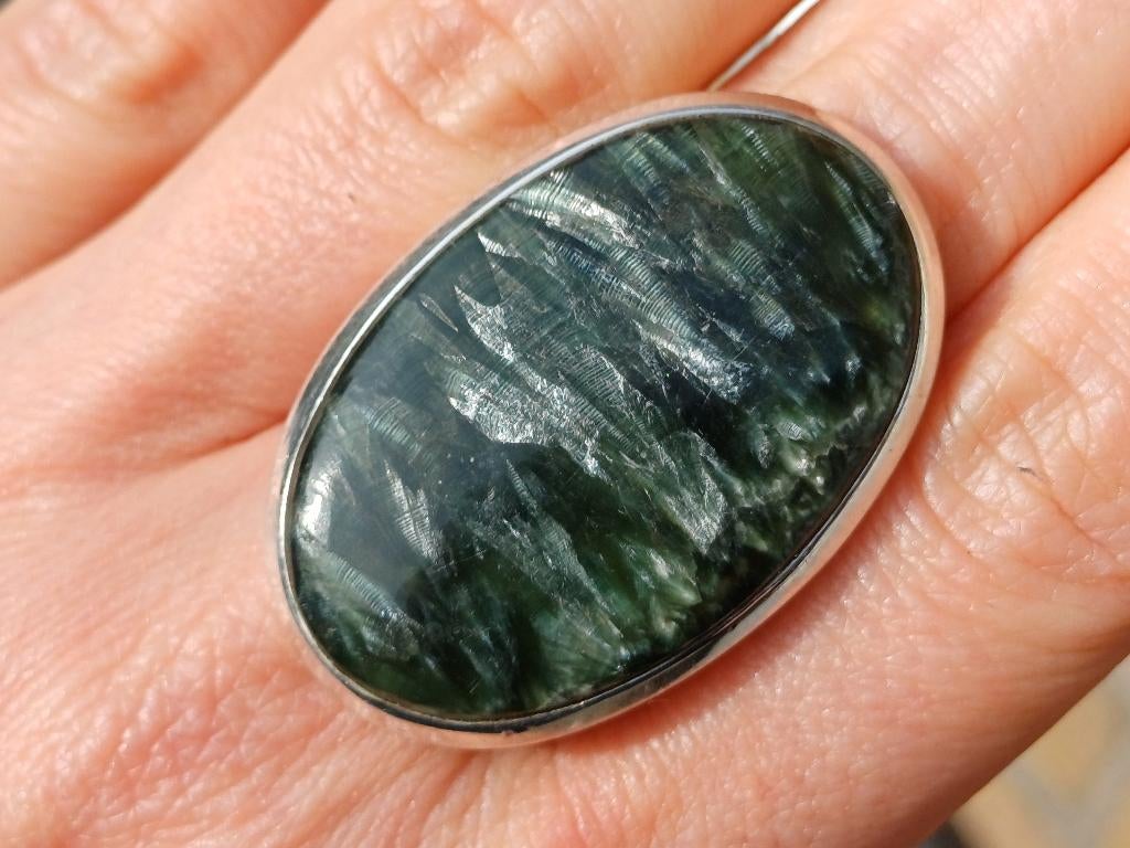 Vanoli Imposante 925 zilveren ring met serafiniet maat 20, Sieraden, Tassen en Uiterlijk, Daiva1973@hotmail.com, Vanoli, 19 tot 20