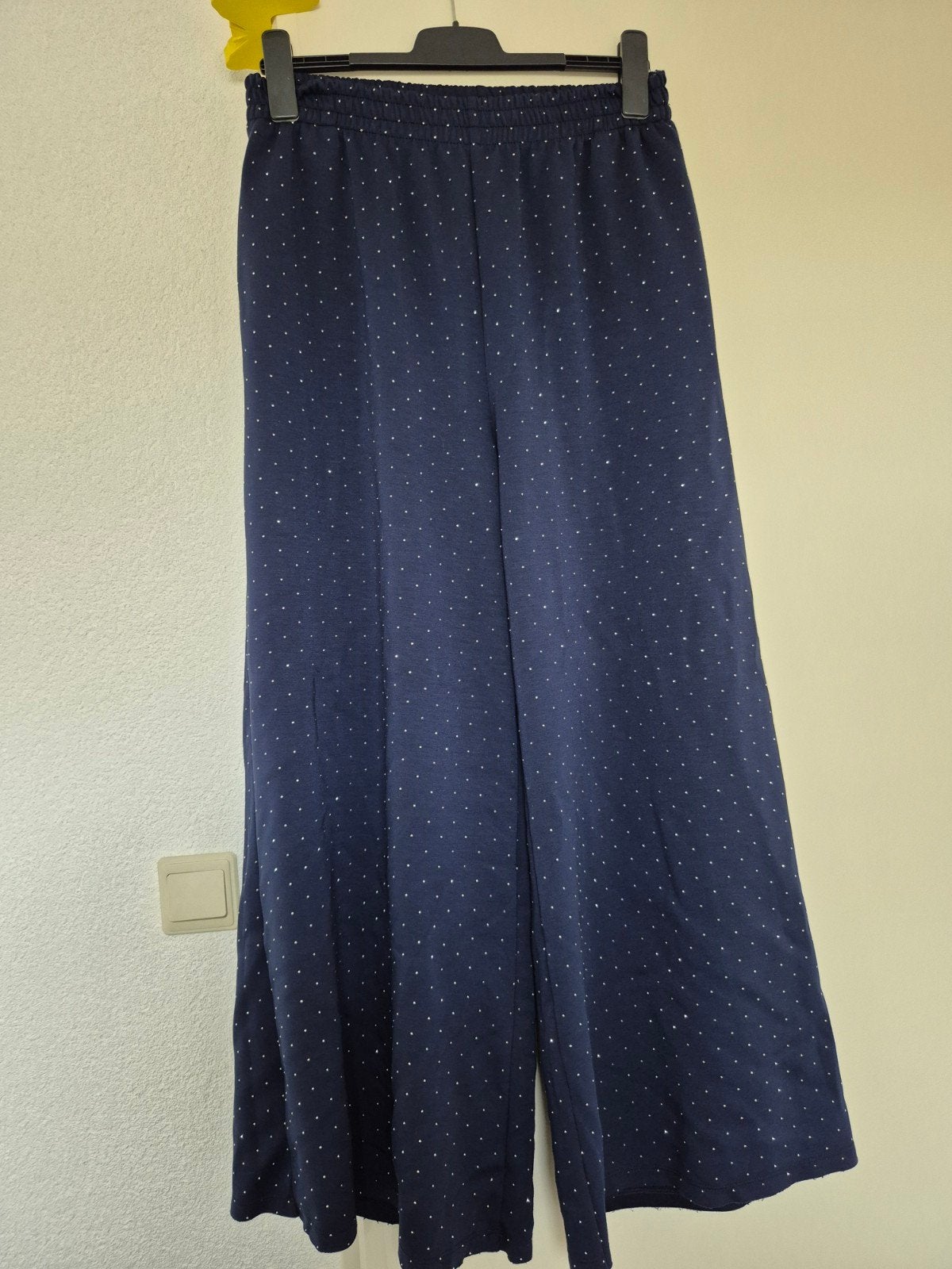 DAMES BROEK MET WIJDE PIJPEN MAAT L, Ophalen, Blauw, Maat 42/44 (L), Zo goed als nieuw