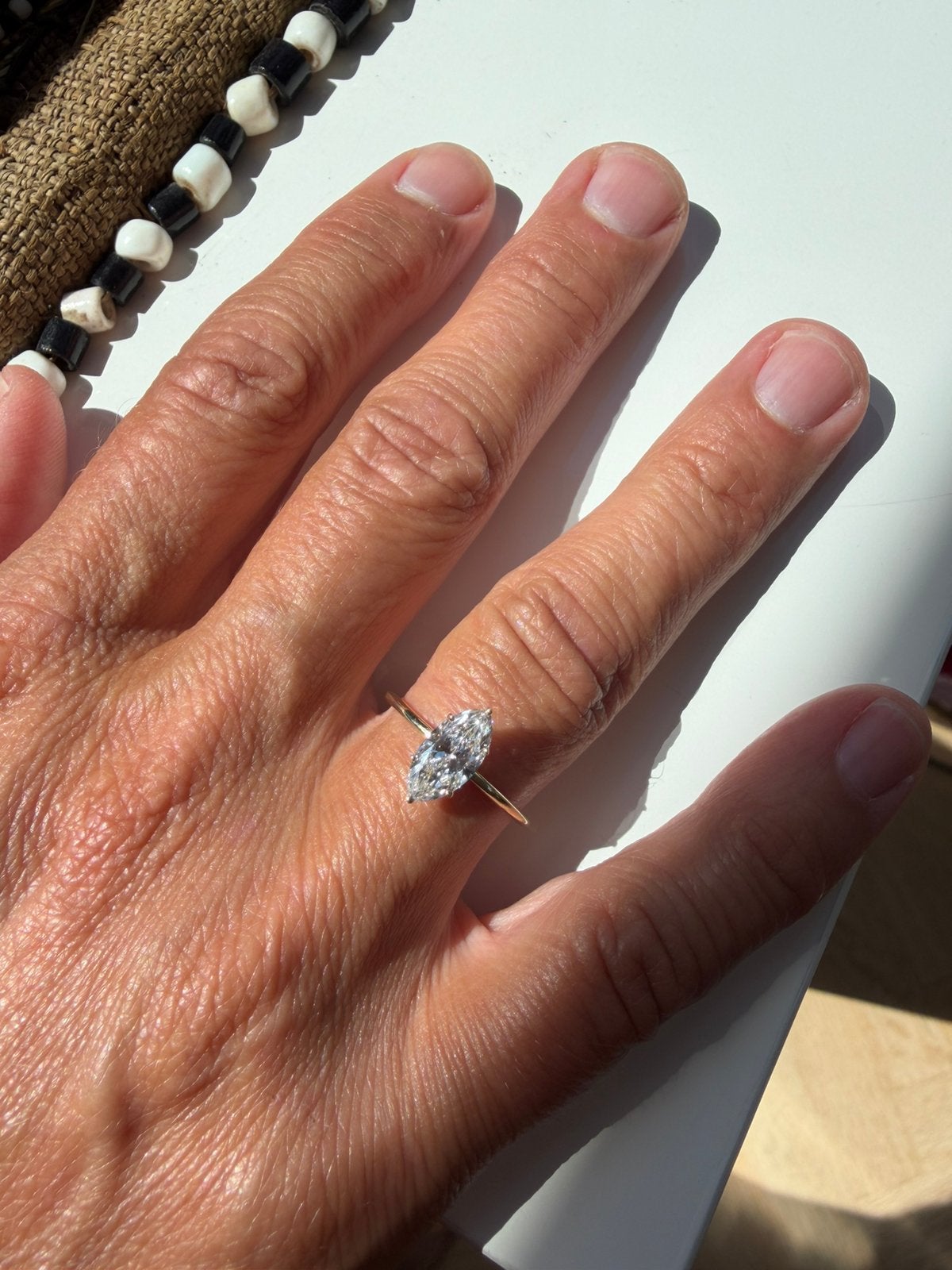Nieuwe 14k geelgouden ring 1,03 labgrown diamant, Nieuw, Ophalen of Verzenden, Kleiner dan 17, Met edelsteen