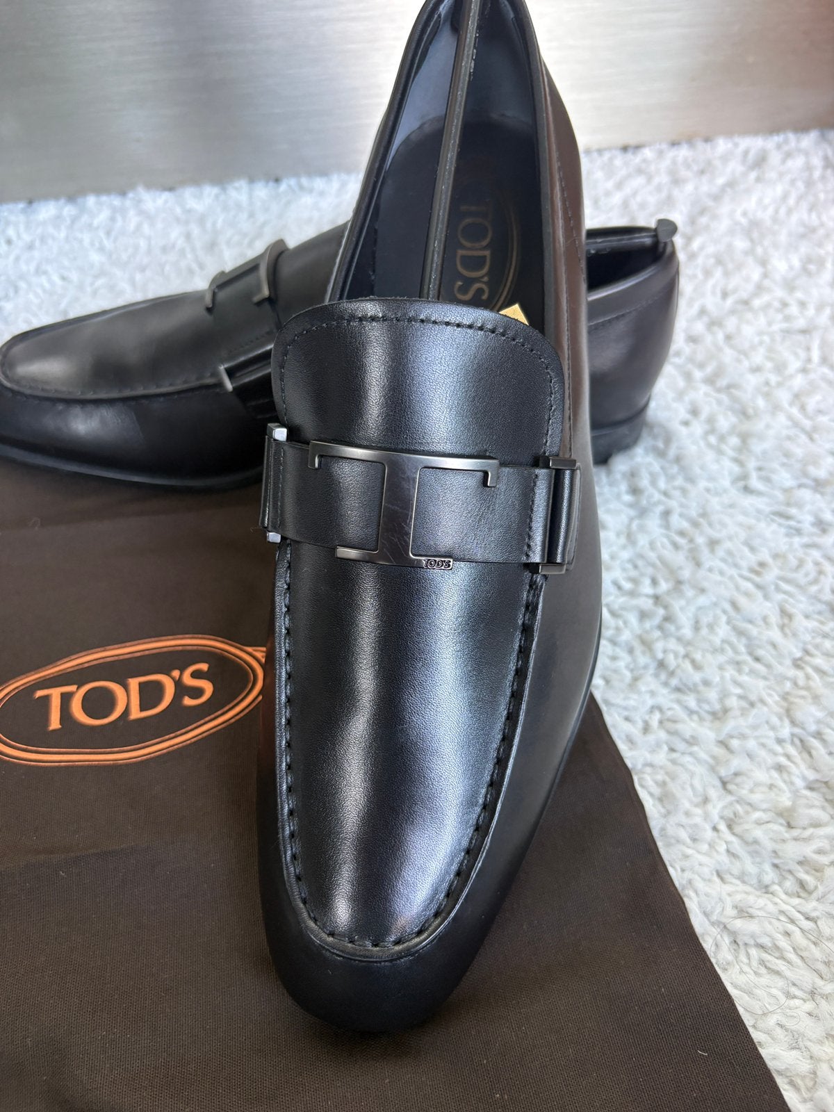 Tod ‘s loafers maat 10 UK EU 44 nieuw in doos €650, Ophalen, Zwart, Nieuw, Espadrilles of Moccasins