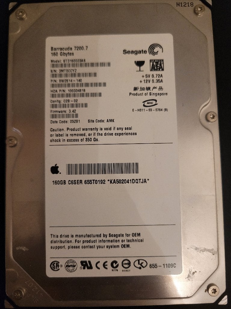 Seagate Barracuda 160GB HDD, Computers en Software, Harde schijven, Intern, Gebruikt, 160GB, Ophalen of Verzenden
